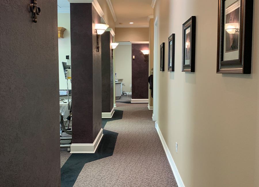 Hallway to dental exam rooms